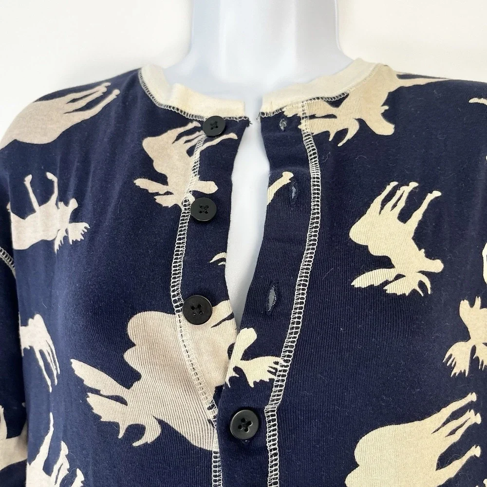 Lazy One Yellowstone Women's Button Up Moose Pajamas Size Medium New W/O Tag